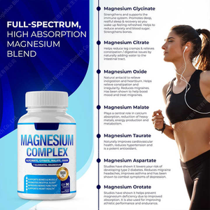 Meilleur supplément personnalisé Capsule dure Complexe de magnésium Citrate de magnésium Capsules Supplément de sommeil Relaxation musculaire - Product Image 2