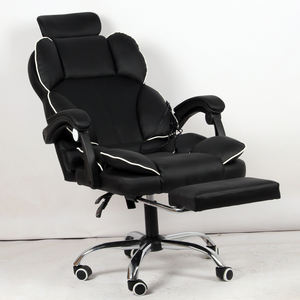 Cadeira customizável moderna do jogo com braços ajustáveis do quadro do ferro do metal apoio para os pés Base giratória couro sintético estofos - Product Image 3