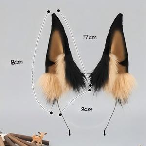 E0062 handmade sang trọng DOBERMAN Tai Headband cosplay truyện tranh con chó Tai động vật Tai - Product Image 3