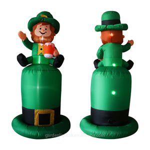 Inflable Impermeable de 6 Pies para el Día de San Patricio, Duende Sentado en un Sombrero con Luces LED, Decoración para Jardín/Césped, Hogar, Fiesta - Product Image 3