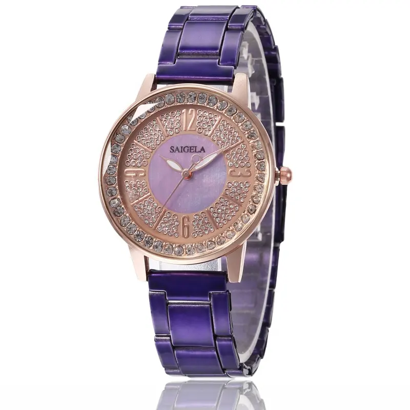 2023 TW459 cristallo delicato intorno ai numeri quadrante orologi da donna cinturino in acciaio Sky Watch per montre femminile