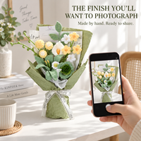 Plante en pot à fleurs au crochet avec monogramme, cadeau personnalisé avec initiales, ornement de bureau, broderie de lettres personnalisée, cadeau signature