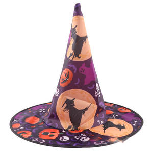 Halloween baile festa impresso abóbora bruxa chapéu preto apontou bruxo chapéu - Product Image 4