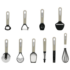 Juego de Utensilios de Cocina de Acero Inoxidable de 10 Piezas, Rallador, Cortador de Pizza, Abridor de Botellas, Espátula para Queso, Batidor de Huevos, Apto para Lavavajillas - Product Image 3