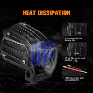 Đèn sương mù <span class=keywords><strong>LED</strong></span> thiết kế mới màu hổ phách trắng 4 inch 25W 12V đèn <span class=keywords><strong>LED</strong></span> chiếu sáng ô tô - Product Image 4