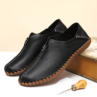Chaussures habillées en cuir pour hommes, fabriquées à la main, style classique, en cuir véritable et semelle en caoutchouc
