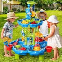 Samtoy 85cm Ensemble de jeu sensoriel d'activités d'été en plein air Table de sable et d'eau pour enfants en plastique pour la plage et la cour