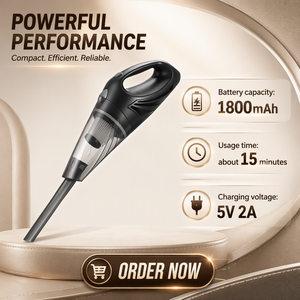 Aspirateur sans fil portable humide et sec sans sac avec <span class=keywords><strong>filtre</strong></span> HEPA réutilisable, batterie Li-ion 1800 mAh, chargeur USB DC7.4V pour voiture et maison - Product Image 1