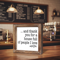 Petite boîte en bois rustique brûlé pour la décoration intérieure, panneau de remerciement autoportant pour la cuisine, panneau carré en bois pour la décoration de table
