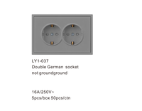 Panneau PC ignifuge, grandes bornes de connexion, norme française et européenne, AC250V 16A, double prise murale allemande avec mise à la terre