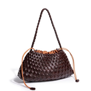 Bolso de Hombro Cruzado de PU para <span class=keywords><strong>Mujer</strong></span> con Cordón Trenzado, Bolso de Mano de Moda con Logotipo Personalizado, Bolso Tote de PU Tejido - Product Image 2
