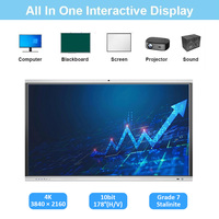 Écran interactif plat de 65, 75 et 86 pouces pour l'école, salle de classe intelligente, tableau blanc interactif 4K UHD pour l'enseignement en bureau