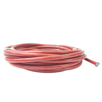 Tuyau d'huile automobile en acier inoxydable 304 recouvert de PU transparent rouge An 6 Id 21/64, ligne de tuyau PTFE