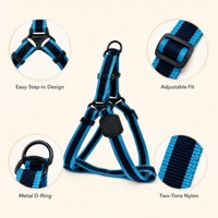 Harnais pour chien réfléchissant en nylon de style H, avec boucle à dégagement rapide, rembourré, bicolore, pour la promenade