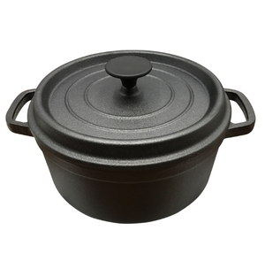 Offre Spéciale 28cm grande marmite à soupe en fonte avec couvercle casserole noire à revêtement d'huile végétale <span class=keywords><strong>pour</strong></span> cuisinière à gaz Compatible avec l'induction - Product Image 3