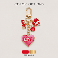 Porte-clés Breloque Sac Cœur Rouge Doux, Pendentif Mignon Lèvres et Talon Haut, en Alliage Émaillé, Décoration de Sac pour Filles, Cadeau de Saint-Valentin