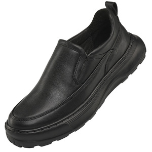Mocassins en cuir véritable pour homme, bout rond, à enfiler, semelle extérieure en caoutchouc confortable, chaussures décontractées toutes saisons - Product Image 4