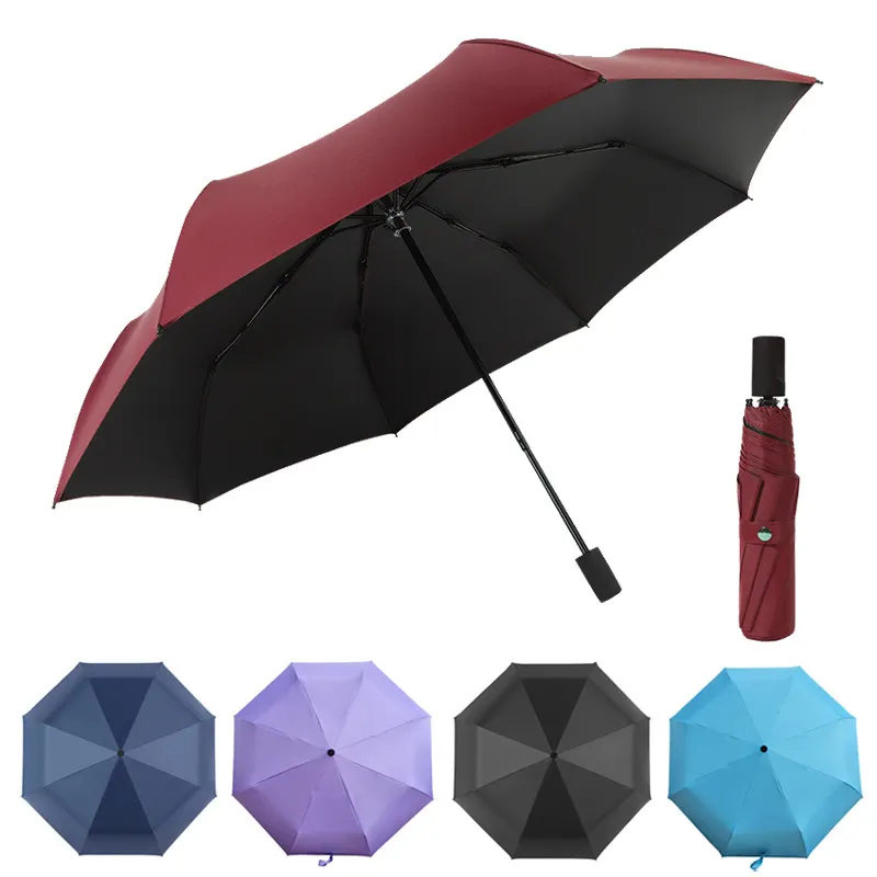 3 Folding Windproof Sun Rain Umbrella 21inch Top Sale Manual Open Customized Polyester CLASSIC Business Gifts Custom Umbrella