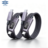 Câble de charge rapide 240W tressé avec affichage numérique 6A, double Type-C, pour ordinateurs portables et tablettes Xiaomi, OPPO, Huawei, OnePlus, Realme