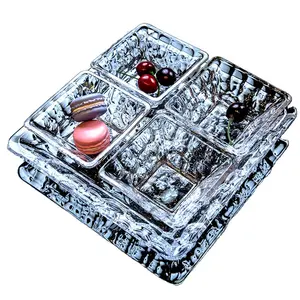 批发可重复使用的透明水晶新型创意玻璃蜜饯甜碗