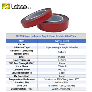 OEM/ODM TP205B 0.64mm Acrylic Foam <strong>VHB</strong>-Type Double Sided <strong>Tape</strong> | High Bonding Heavy Duty Adhesive for Automotive &amp; Industrial - Product Image 4