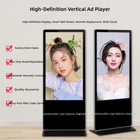 Écran tactile LCD vertical de 43/55/65 pouces, machine publicitaire sur pied, système d'exploitation Android, résolution Full HD, alliage d'aluminium