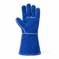 Gants de soudage WELDAS en cuir de vachette résistant à la chaleur, doublés de coton, avec couture renforcée à 3 lignes et couture sur le dos, pour le soudage