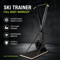 Machine de ski commerciale à résistance d'air réglable sur 10 niveaux, entraîneur de ski d'intérieur avec écran LCD, antidérapante pour la maison et la salle de sport, cardio complet du corps