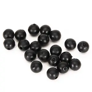 50PCS Carp Soft Fishing Beads Diameter 6mm 8mm Round Rubber Fishing Lures 6mm Black Rubber Beads