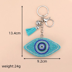 <span class=keywords><strong>Porte</strong></span>-clés œil de diable bleu <span class=keywords><strong>avec</strong></span> cristal strass bling en métal cuir plastique gland sac <span class=keywords><strong>porte</strong></span>-clés à breloques - Product Image 5