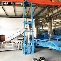 Plateforme élévatrice de fret à rail vertical hydraulique, montée au mur, pour le transfert de marchandises en entrepôt multi-niveaux