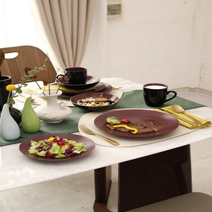 High Quality Customizable Two Color Restaurant Tableware Household Ceramic Rough Pottery Tableware Stoneware Dinner <b>Set</b> - Product Image 5