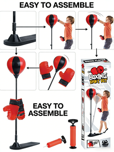 Ensemble de ballon de frappe réglable Yuglow <span class=keywords><strong>pour</strong></span> enfants avec gants de boxe et pédale, jouet d'entraînement de fitness et anti-stress - Product Image 4