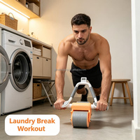 Rouleau Abdominal Portable à Rebond Automatique – Outil de Fitness à Domicile pour Adultes (Hommes et Femmes) – Entraînement Abdominal et Réduction de la Graisse du Tour de Taille