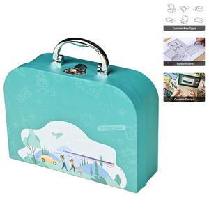 Caixa de Papel em Forma de Mala para Presentes com Alça de Metal, Conjunto de Caixas de Papelão para Bebês - Product Image 1