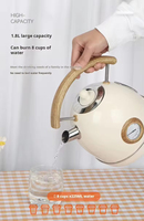 Bouilloire électrique rétro la plus vendue, arrêt automatique, acier inoxydable 304, 220V, capacité 1,8L, portable pour maisons modernes
