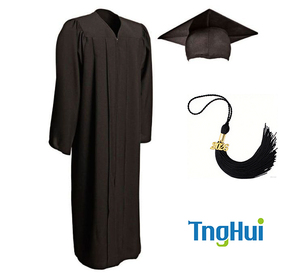 Túnica <span class=keywords><strong>de</strong></span> <span class=keywords><strong>Graduación</strong></span> Unisex Mate con Birrete, Túnica <span class=keywords><strong>de</strong></span> Coro <span class=keywords><strong>para</strong></span> Escuela Secundaria/Universidad, Túnica <span class=keywords><strong>de</strong></span> Juez, Disfraz - 100% Poliéster con Serigrafía - Product Image 5