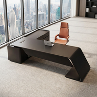 Bureau de direction classique européen moderne en bois en forme de L, écologique, confortable et luxueux pour patron