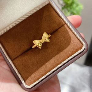 Xinfly Luxury <b>24K</b> 999 Pure <b>Gold</b> <b>Ring</b> for Ladies Butterfly Bowknot Geometry Style Fine <b>Ring</b> for Parties - Product Image 2