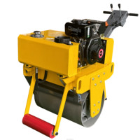 Abg Make-Compacteur à rouleaux vibrants de 0.5 tonnes, 1 tonne, 1 tonne, simple, double tambour, mini-vibrateur Huade, moteur à roulement à engrenages, rouleaux chinois