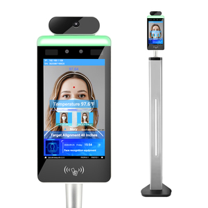 8 Inch WIFI Touch Screen Access Control AI Human <b>Body</b> Temperature Kiosk Detection Face Recognition Thermometer <b>Camera</b> - Product Image 2