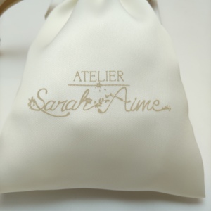 Chất Lượng Cao Logo In Satin Dây Kéo Túi Lụa Satin Bụi Pouch Đối Với Trang Sức Tóc Giả Bó Vớ Giày Bao Bì Quà Tặng - Product Image 2