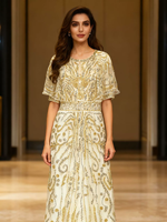 Robe Abaya de luxe, robe de soirée à manches longues, robe ethnique pour femmes musulmanes, robe de fête de haute qualité avec paillettes et diamants, Jalabiya