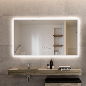 2025 hình chữ nhật sang trọng chiếu sáng thông minh tắm gương mờ ánh sáng thời gian và nhiệt độ hiển thị LED trang trí espejo inteligente - Product Image 3