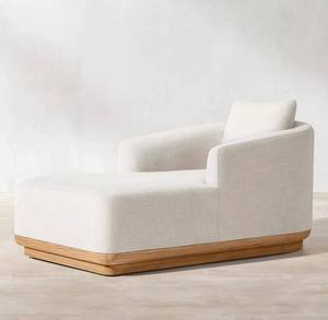 Chaise longue d'extérieur élégante et moderne en teck, durable, résistante à l'eau et au soleil, idéale pour les cours, les villas, les terrasses et les halls. - Product Image 5