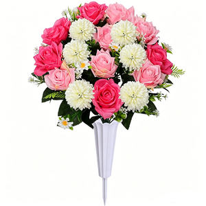 Estacas <span class=keywords><strong>de</strong></span> Flores <span class=keywords><strong>de</strong></span> Rosa Amarilla, Decoración Artificial <span class=keywords><strong>de</strong></span> Plástico para Jardín, Perfecta para Patio, Camino o Porche - Product Image 4