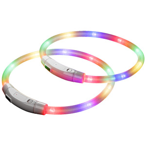 7색 방수 반사 USB 충전식 대형견용 DIY 절단 도구 포함 분실 방지 야광 목줄 - Product Image 1