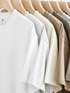 Camiseta Corta Informal de Lona 100% Algodón, Transpirable, Holgada, Moderna, de Diseñador, para Hombre, de Alta Calidad, Nuevo Estilo, 260g - Product Image 1