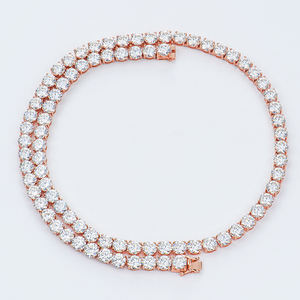 สร้อยคอเทนนิสทรงทันสมัยชุบทองคำสีกุหลาบ GRA Certified Brilliant Cut D Moissanite เงินแท้ 925 ขนาด 16 นิ้ว 18 นิ้ว 20 นิ้ว 22 นิ้ว 24 นิ้ว - Product Image 2