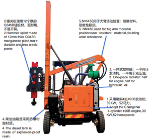 Pala perforatrice per guardrail con motore a pompa per tutti i terreni, a risparmio energetico, per siti di lavoro difficili, fattorie, ranch e condizioni del terreno irregolari - Product Image 6